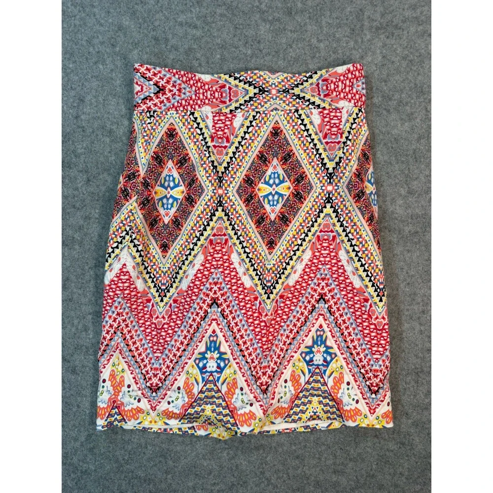 Antonio Melani Multi Color Geometric Print Pencil Skirt Size‎ 6 High Waist